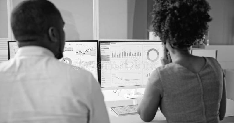 Data analytics dashboard on a computer screen